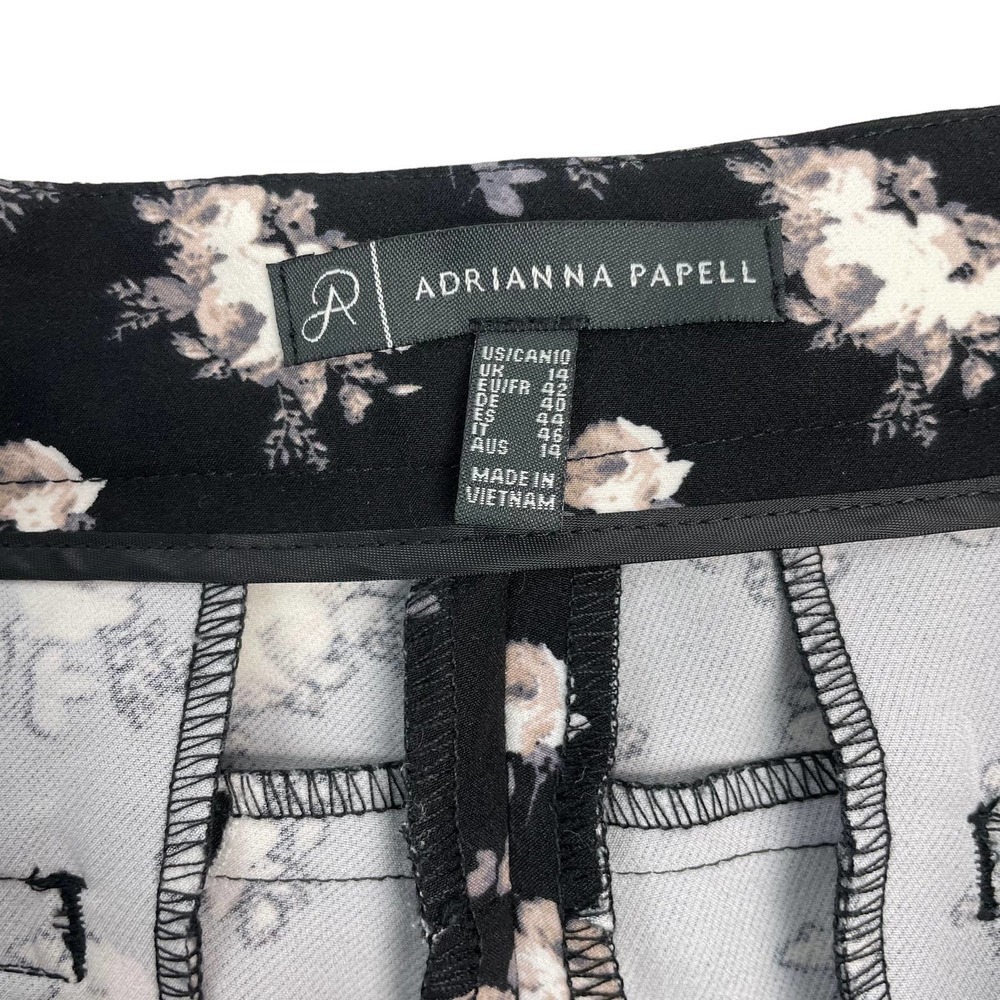 ADRIANNA PAPELL Floral Slim Fit Ankle Pant Sz 10 - Picture 6 of 7